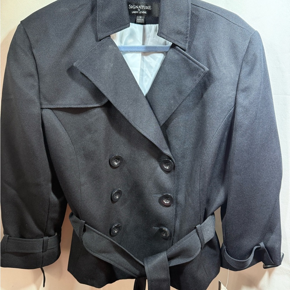 Signature by Larry Levine Double Breasted Navy Seasons 5 Jacket size 18